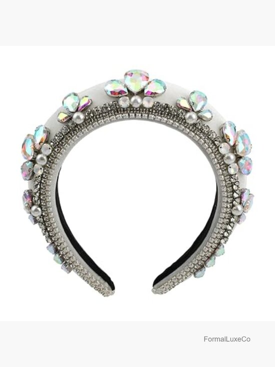 Vintage Baroque Crystal Pearl Padded Velvet Headband main image 6